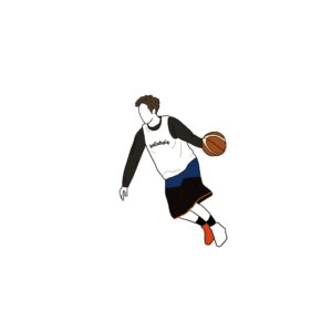 バスケをしている男子