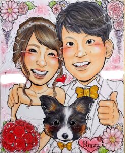 結婚式の似顔絵