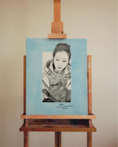 ペットとの2ショット似顔絵