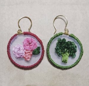 刺繍ピアス