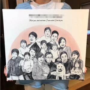 家族の似顔絵