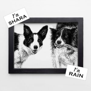 ワンちゃんの胸像の似顔絵