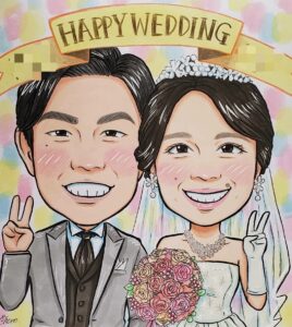 結婚式の似顔絵