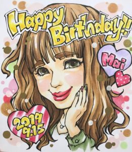 誕生日　似顔絵