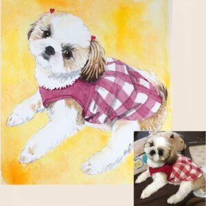 犬の似顔絵と実際の写真