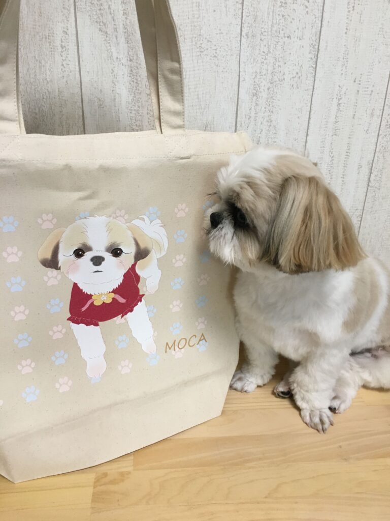 ペットとの犬の似顔絵かばん