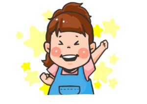 左手を高く上げているポニーテールの女の子