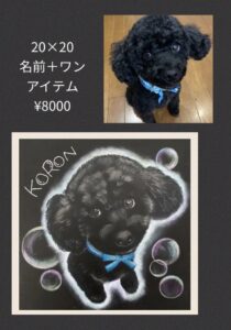20×20名前+ワンアイテム　ワンちゃん1頭