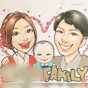 家族　似顔絵