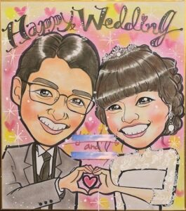 ウェルカムボードの似顔絵