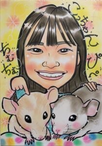 大好きなペットとの似顔絵