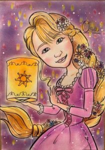 プリンセス衣装の似顔絵