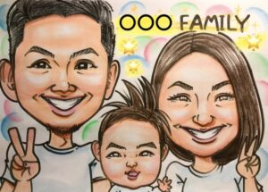 家族　似顔絵