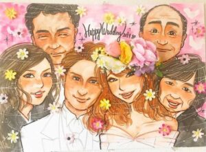 結婚式　似顔絵