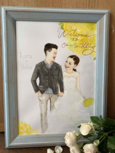 ウェルカムボードの似顔絵