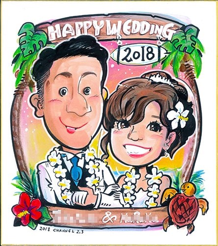 結婚準備】おしゃれな似顔絵ウェルカムボード☆おすすめ27選 | 似顔絵プレゼントは似顔絵師ぴんくぶたのかわいい幸せイラスト