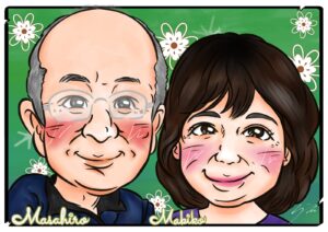 夫婦の似顔絵
