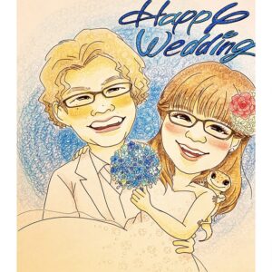 ウェルカムボードの似顔絵