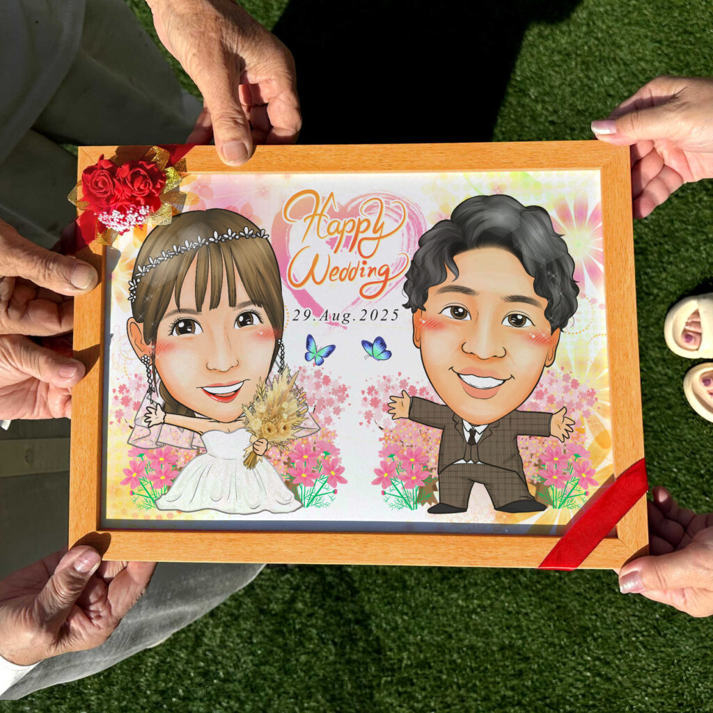 可愛い似顔絵プレゼント作品ギャラリー★結婚祝いに人気!【友達の結婚祝い】 作品サンプル10