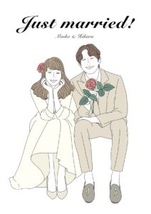 にっこりカップルの絵