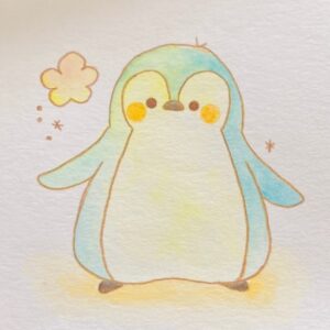 可愛いペンギンの絵。