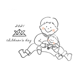 こどもの日の記念似顔絵・デジタル