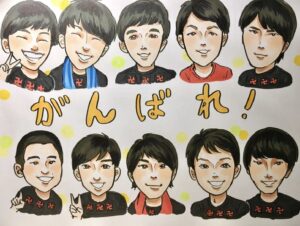 スポーツチームの似顔絵