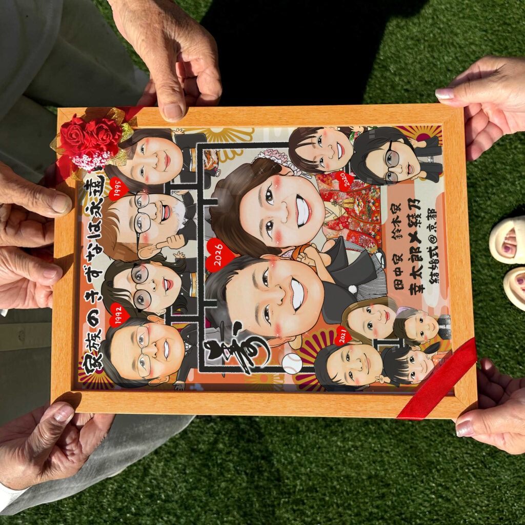 大人数・大家族の似顔絵特集｜家族全員の笑顔を一枚に残すオーダーメイドギフト 作品サンプル5