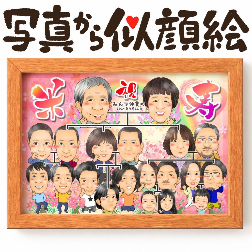 家系図の似顔絵