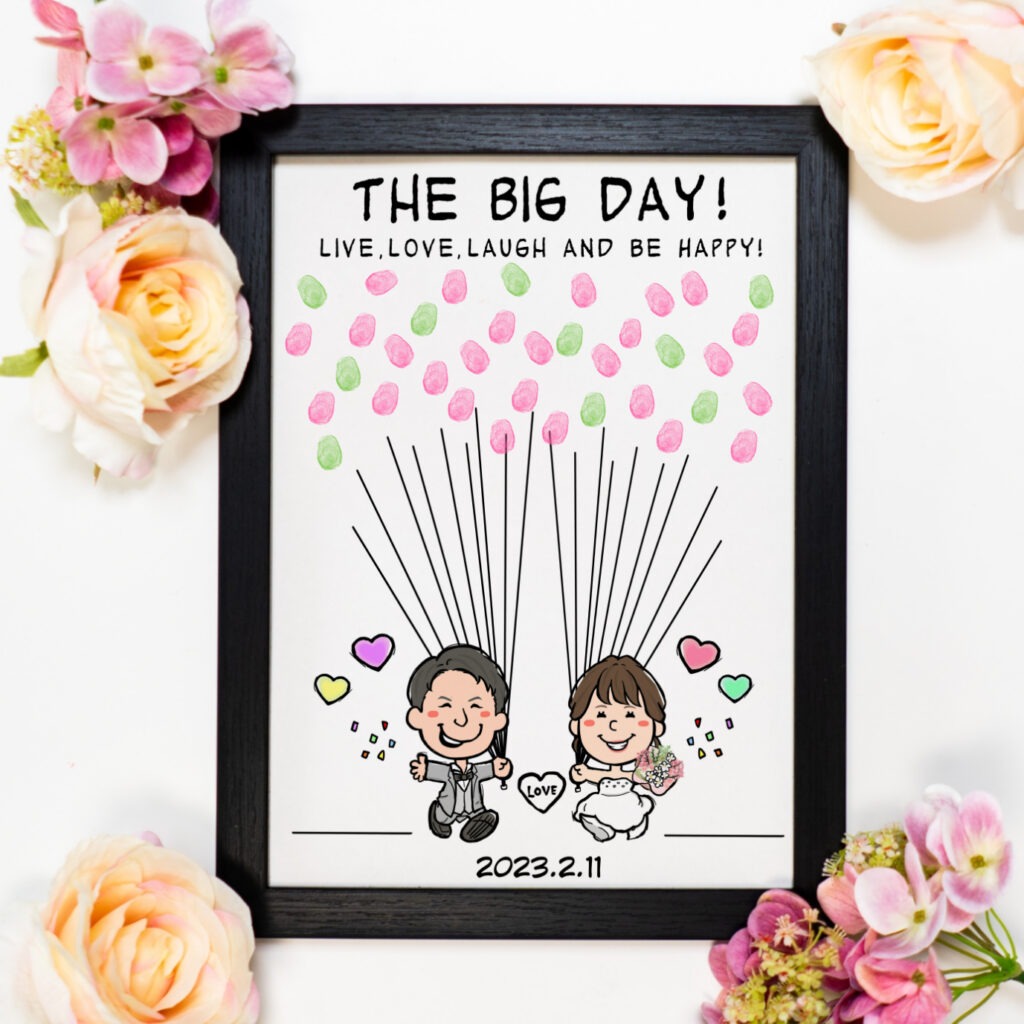 ウェディングツリーを取り入れた結婚式の似顔絵ウェルカムボード