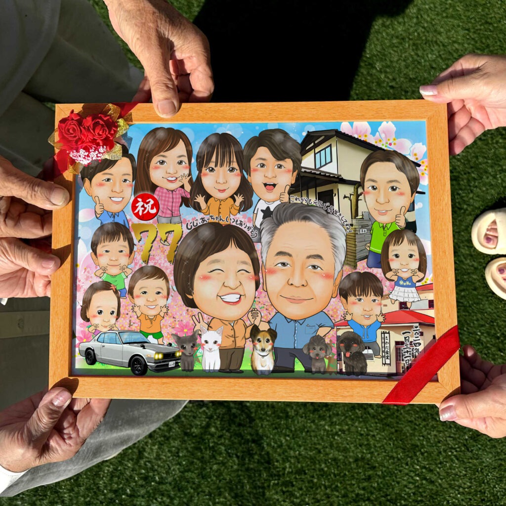 可愛い似顔絵プレゼント作品ギャラリー★誕生日祝いに人気!【大人の誕生日】 作品サンプル6