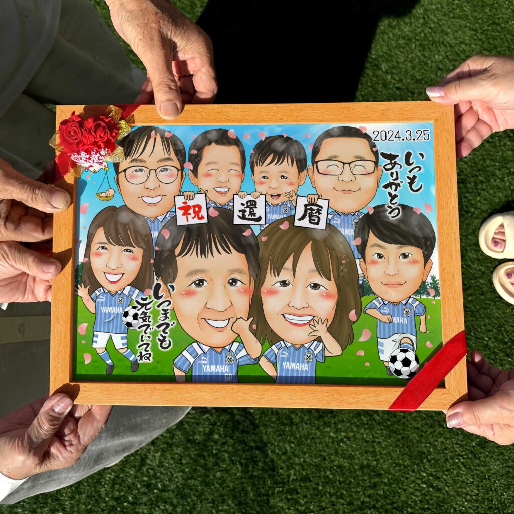 可愛い似顔絵プレゼント作品ギャラリー★スポーツユニフォームで! 作品サンプル2