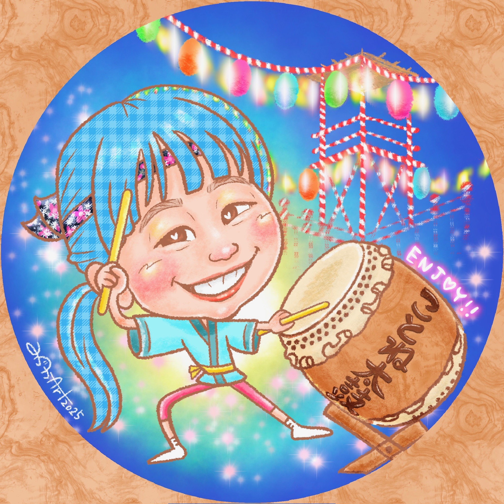 みづかART-8-女の子１人太鼓打ってる.jpg