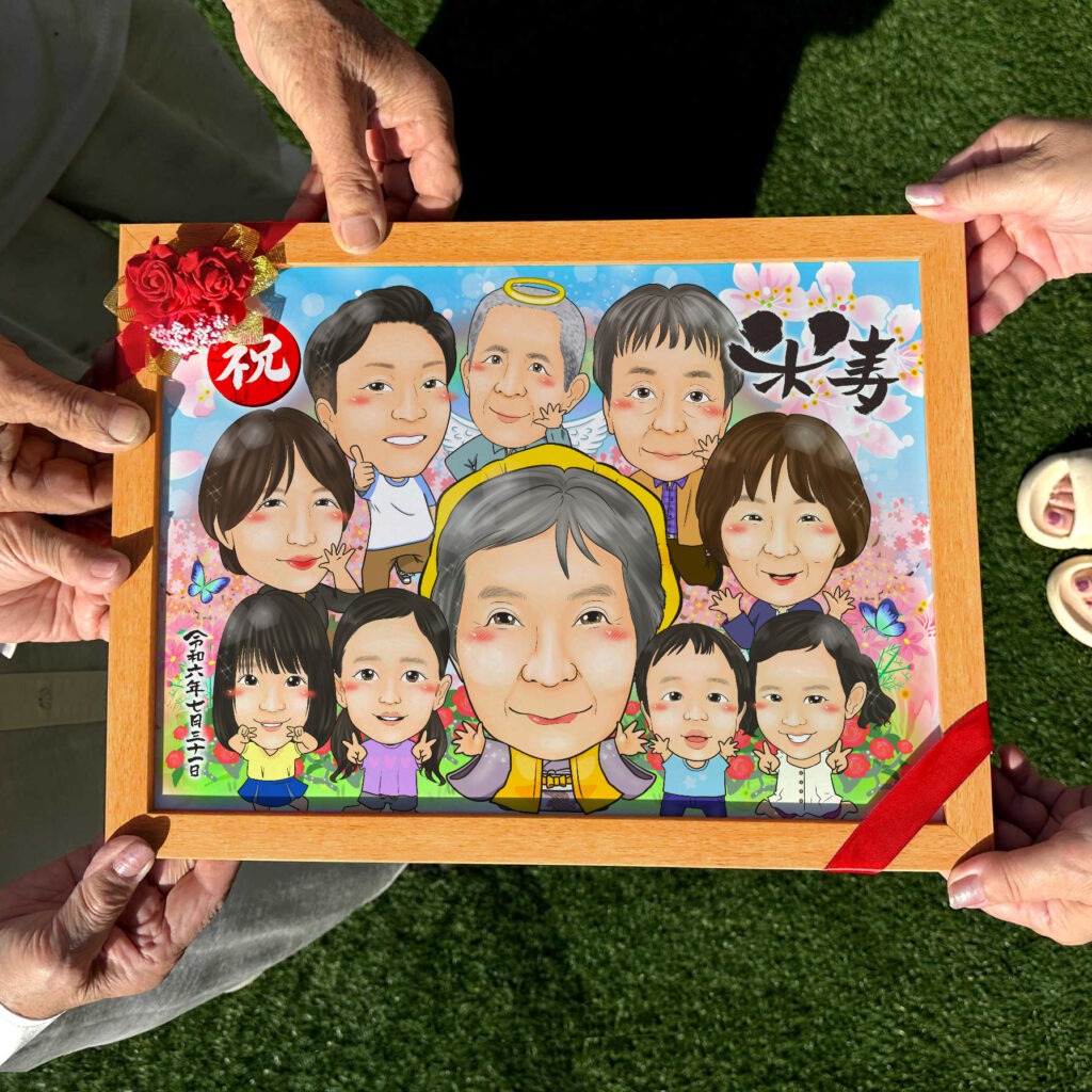 可愛い似顔絵プレゼント作品ギャラリー★亡くなった人と一緒に! 作品サンプル9