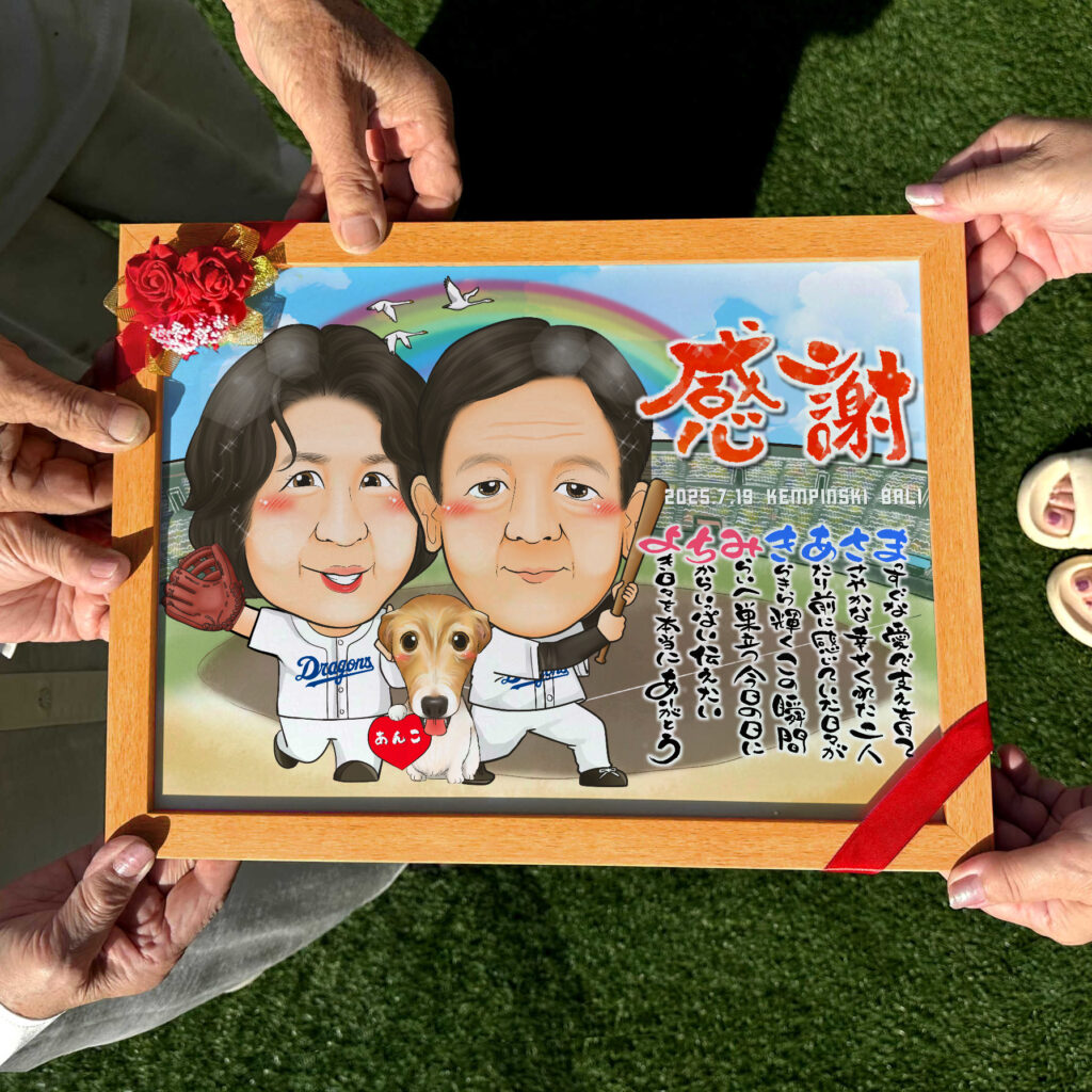 可愛い似顔絵プレゼント作品ギャラリー★スポーツユニフォームで! 作品サンプル5