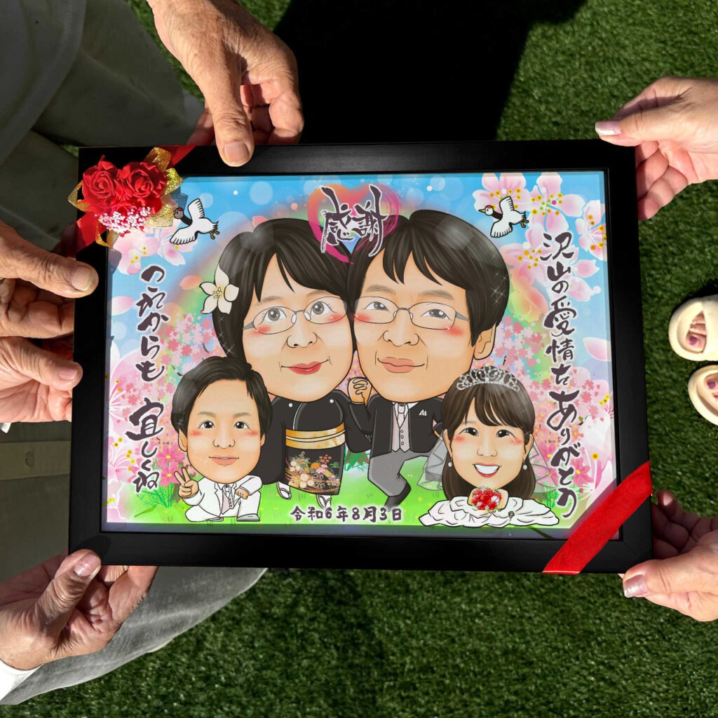 可愛い似顔絵プレゼント作品ギャラリー★結婚祝いに人気!【友達の結婚祝い】 作品サンプル2