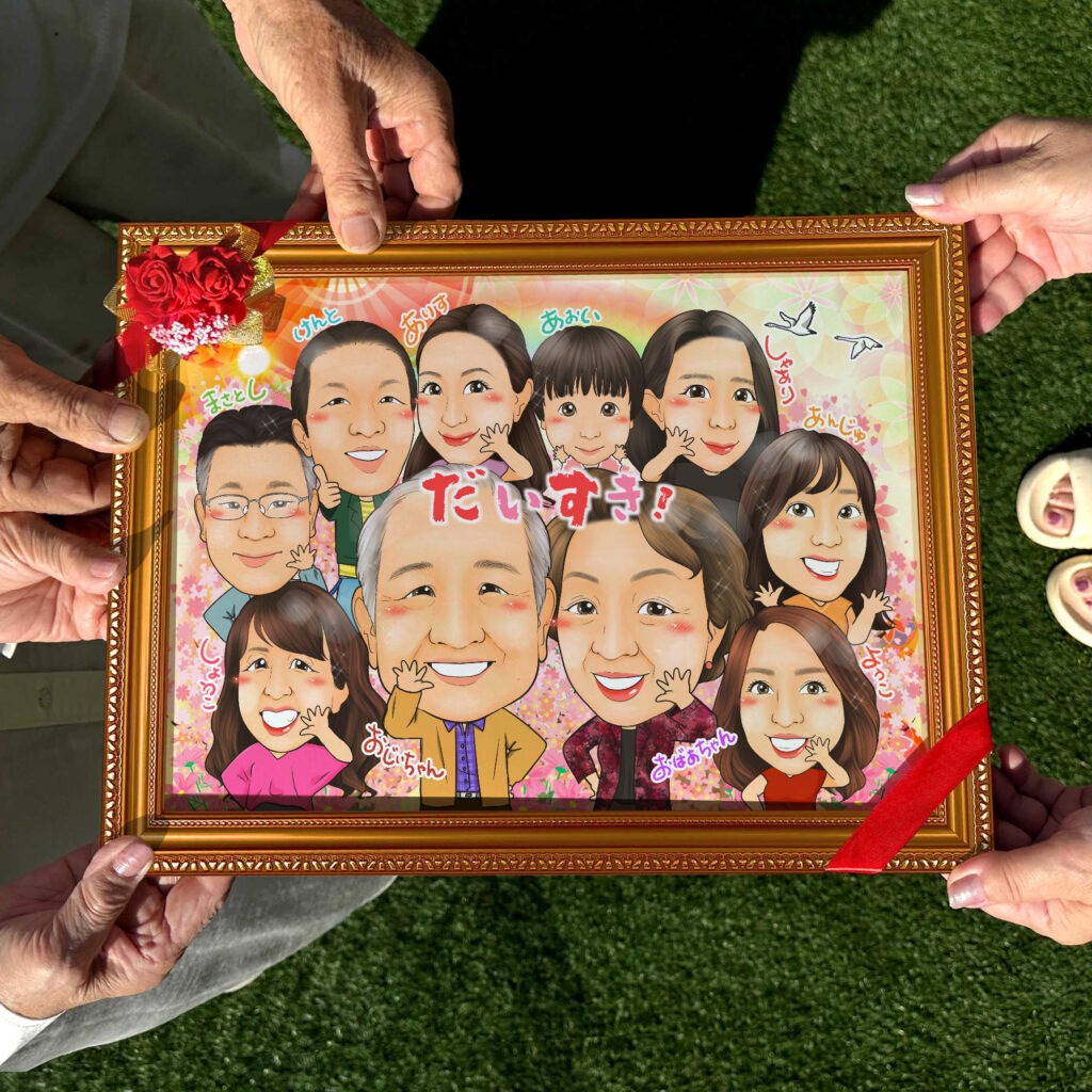 可愛い似顔絵プレゼント作品ギャラリー★家族での似顔絵に人気! 作品サンプル4