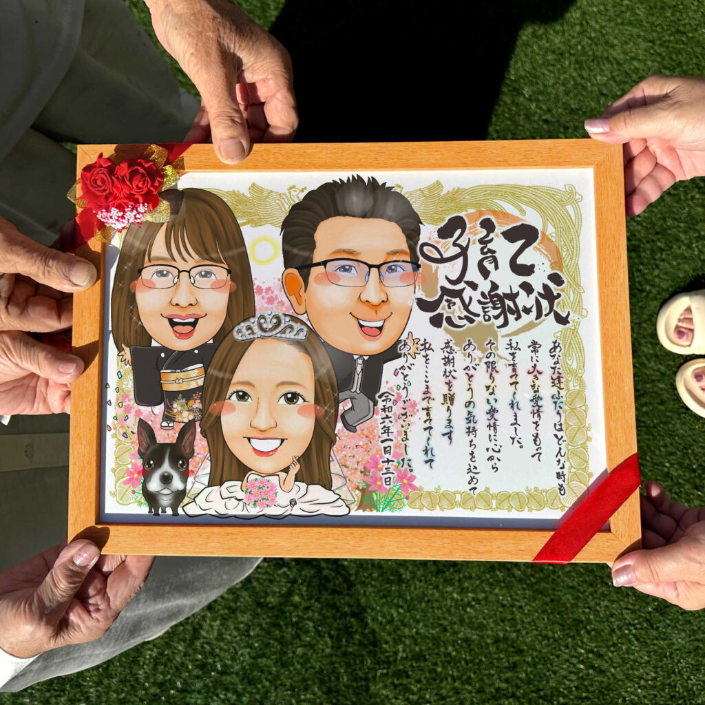 可愛い似顔絵プレゼント作品ギャラリー★結婚祝いに人気!【結婚式のウェルカムボード】 作品サンプル14