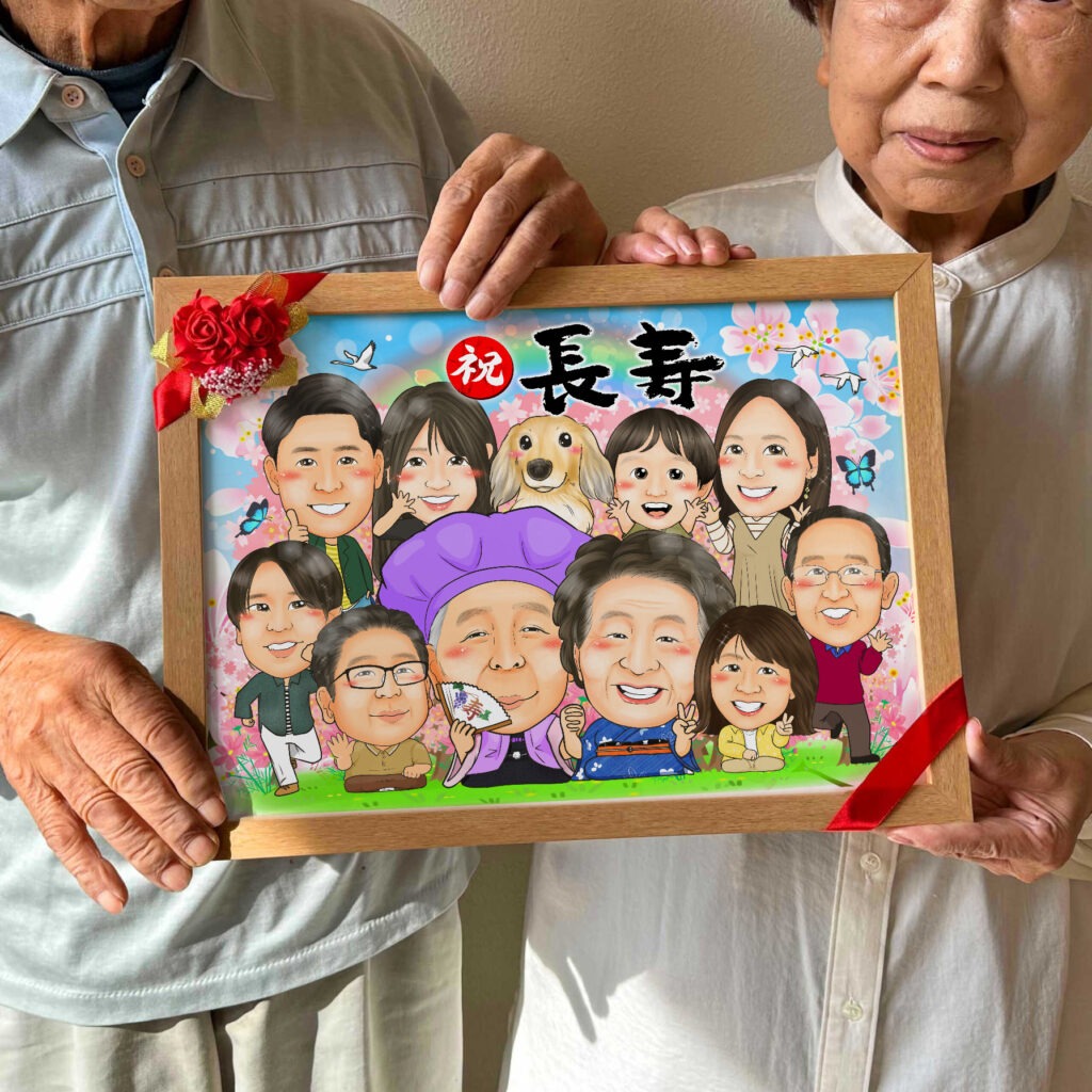 可愛い似顔絵プレゼント作品ギャラリー★ペットと一緒に!【大人数】 作品サンプル15