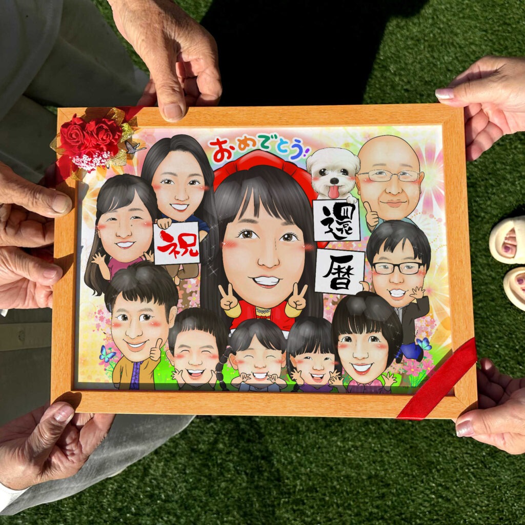 可愛い似顔絵プレゼント作品ギャラリー★ペットと一緒に!【名前ポエムなし】 作品サンプル3