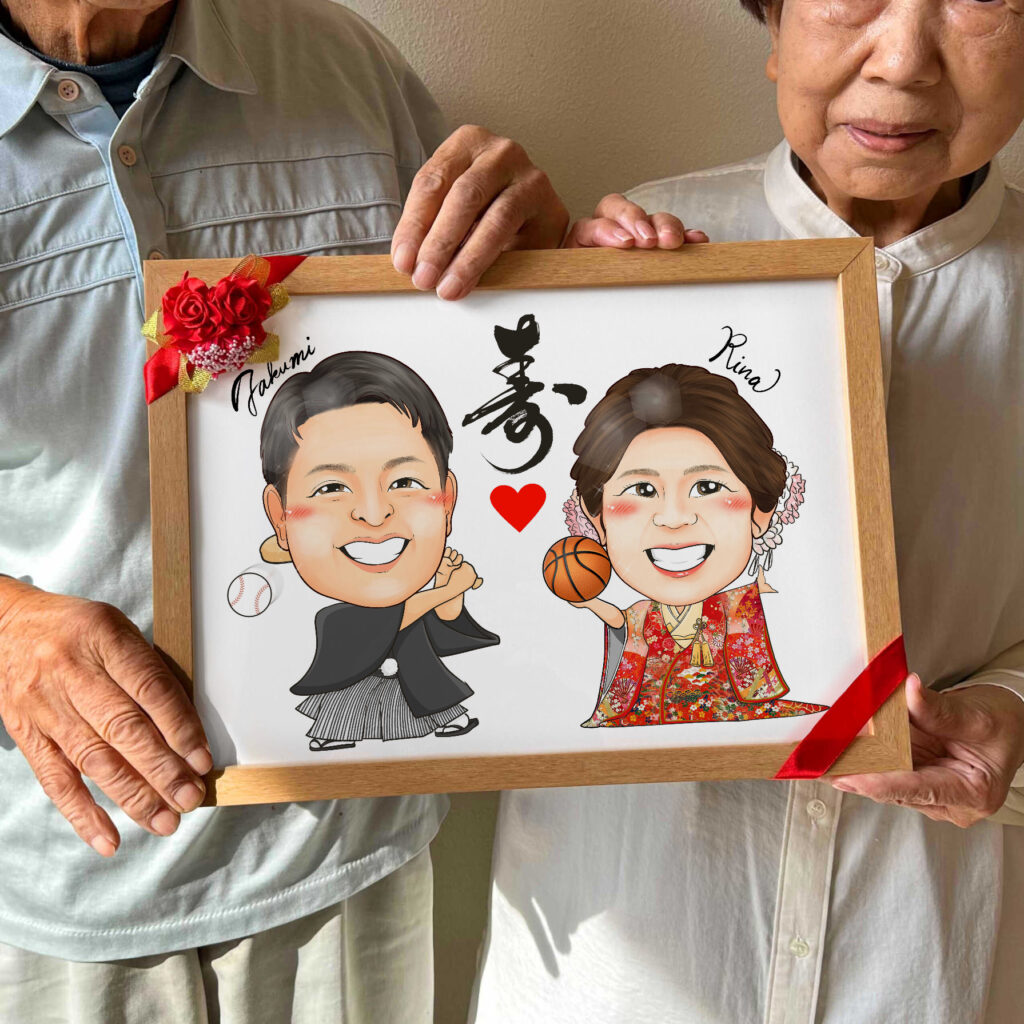 可愛い似顔絵プレゼント作品ギャラリー★結婚祝いに人気!【結婚式のウェルカムボード】 作品サンプル15