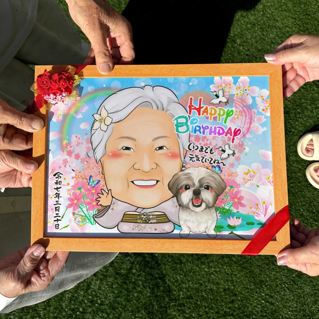 可愛い似顔絵プレゼント作品ギャラリー★誕生日祝いに人気!【大人の誕生日】 作品サンプル8