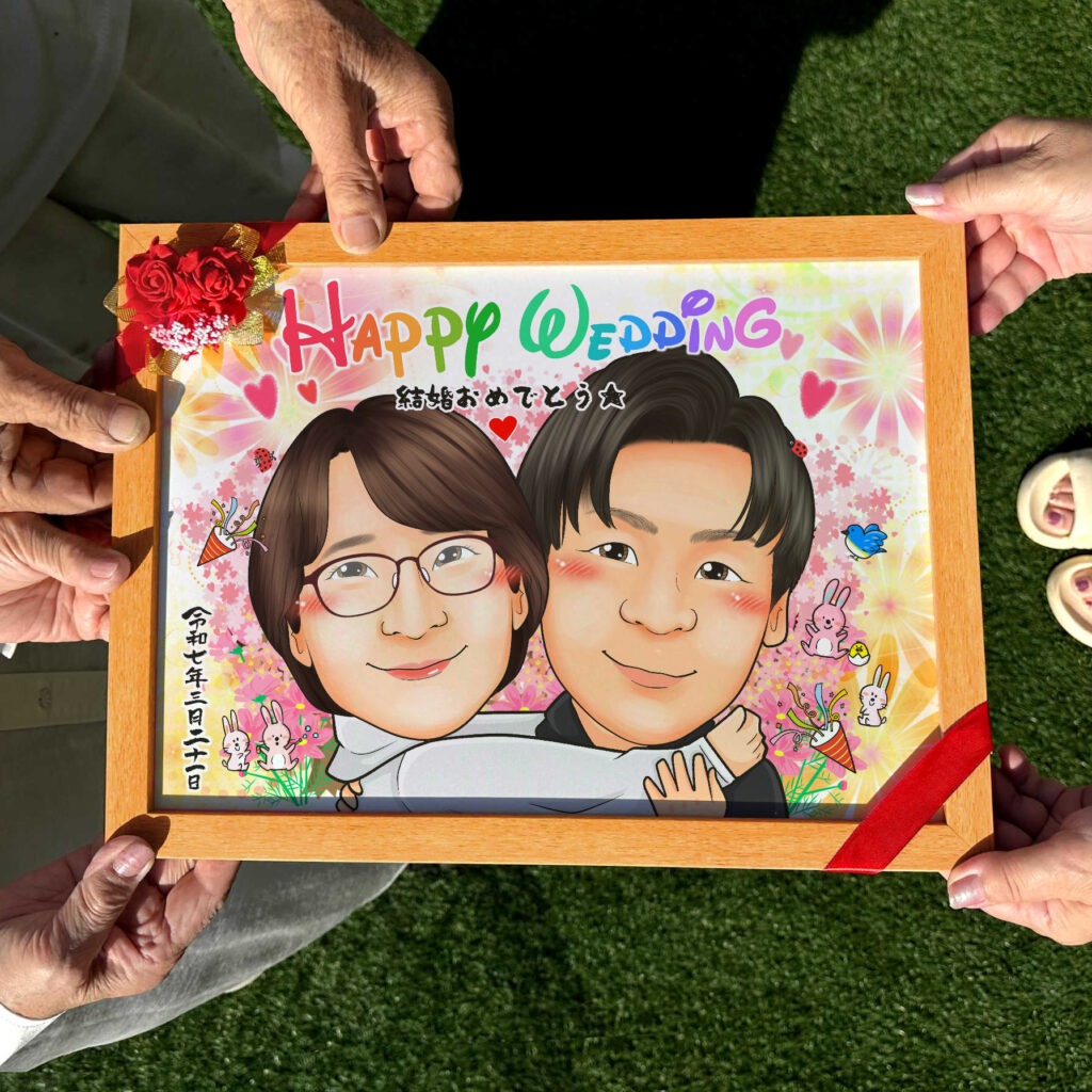 可愛い似顔絵プレゼント作品ギャラリー★2名様!【結婚祝いに人気】 作品サンプル15