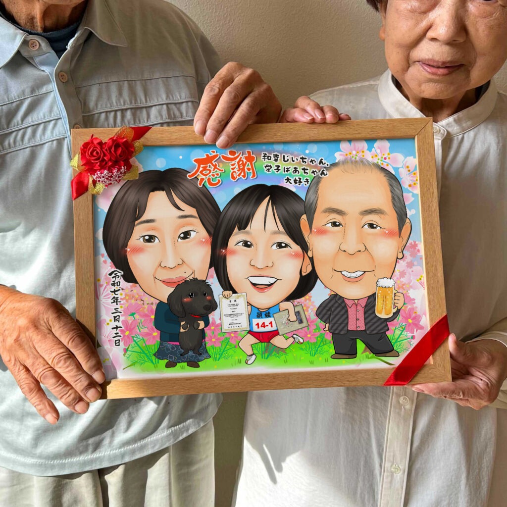 可愛い似顔絵プレゼント作品ギャラリー★家族での似顔絵に人気! 作品サンプル6
