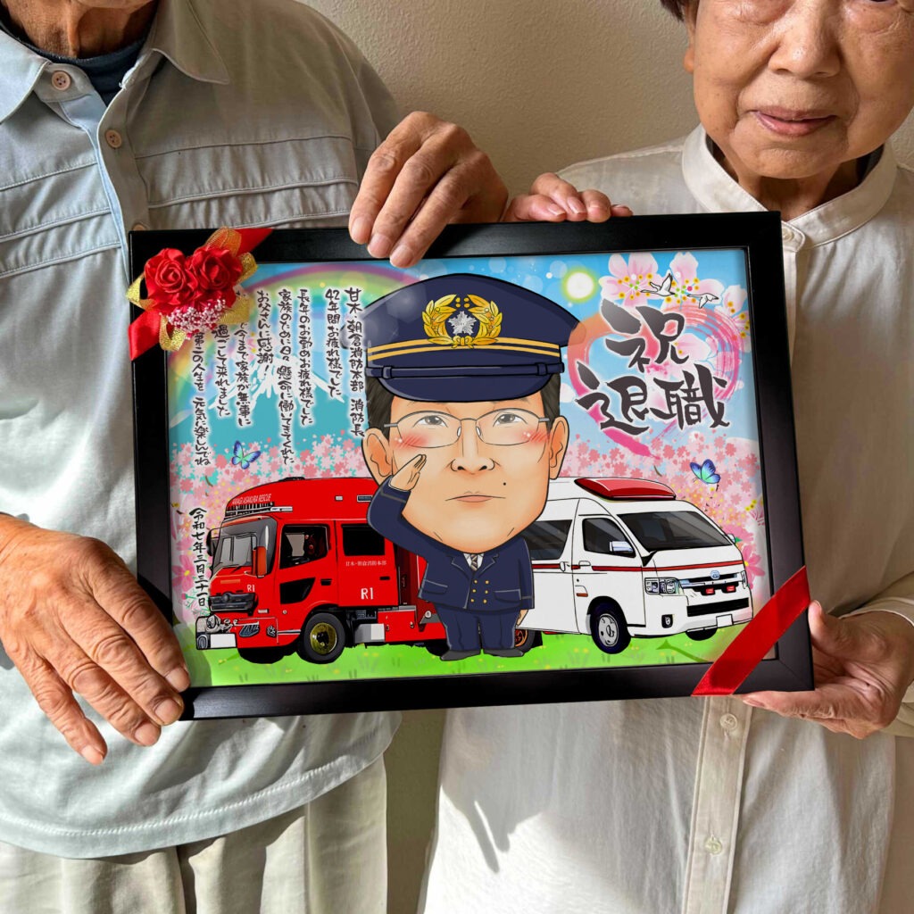 可愛い似顔絵プレゼント作品ギャラリー★車と一緒に!【1名様】 作品サンプル2