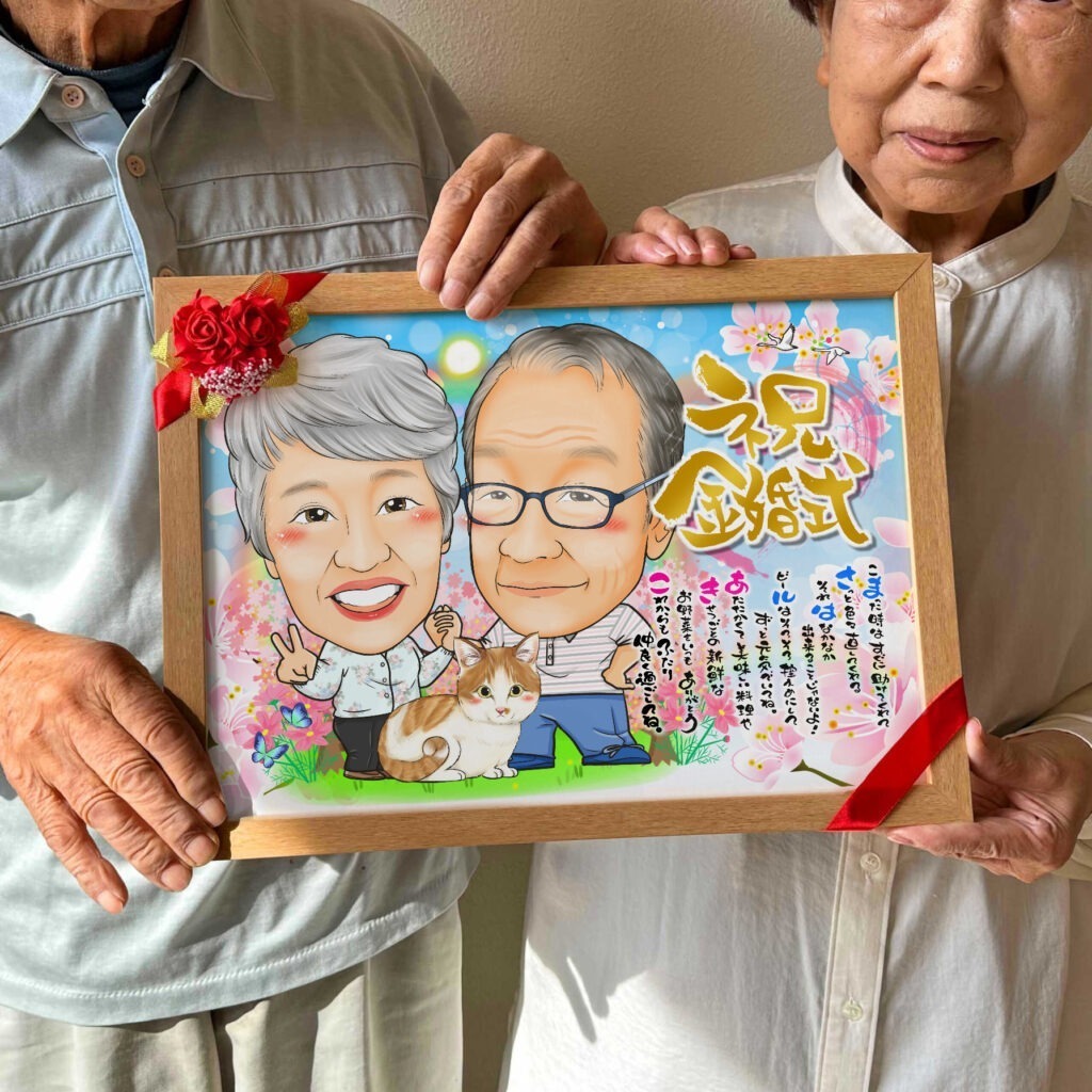 可愛い似顔絵プレゼント作品ギャラリー★ペットと一緒に! 作品サンプル3
