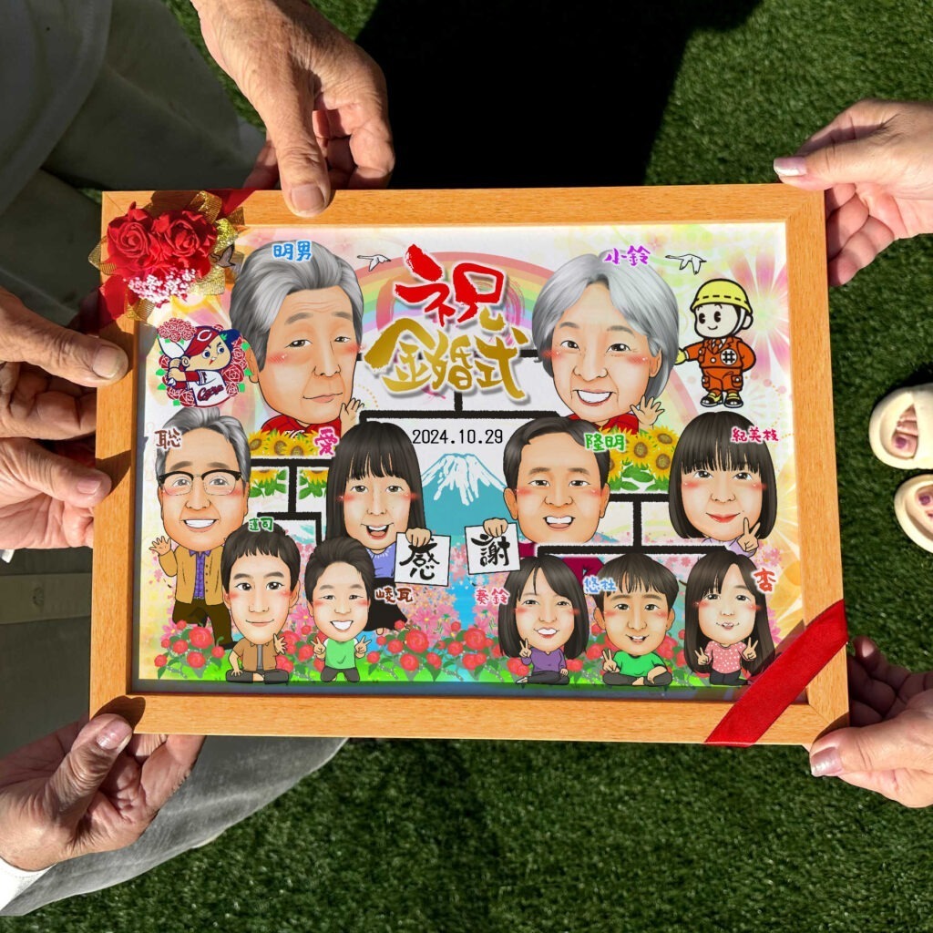 可愛い似顔絵プレゼント作品ギャラリー★家系図スタイル! 作品サンプル10