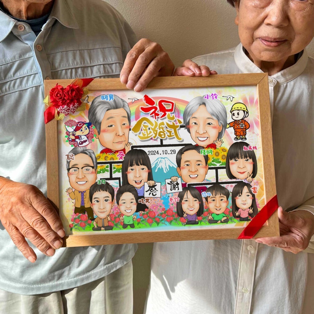 可愛い似顔絵プレゼント作品ギャラリー★結婚記念日に人気! 作品サンプル4