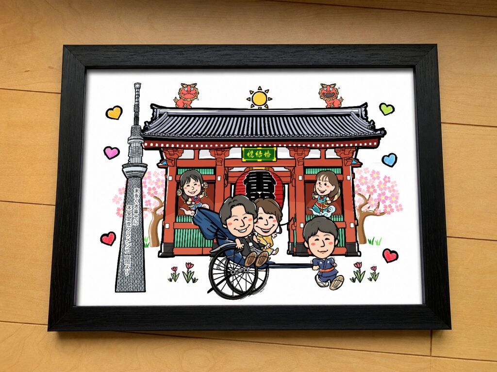 ゆるかわいい似顔絵★結婚祝いに人気! 作品サンプル12