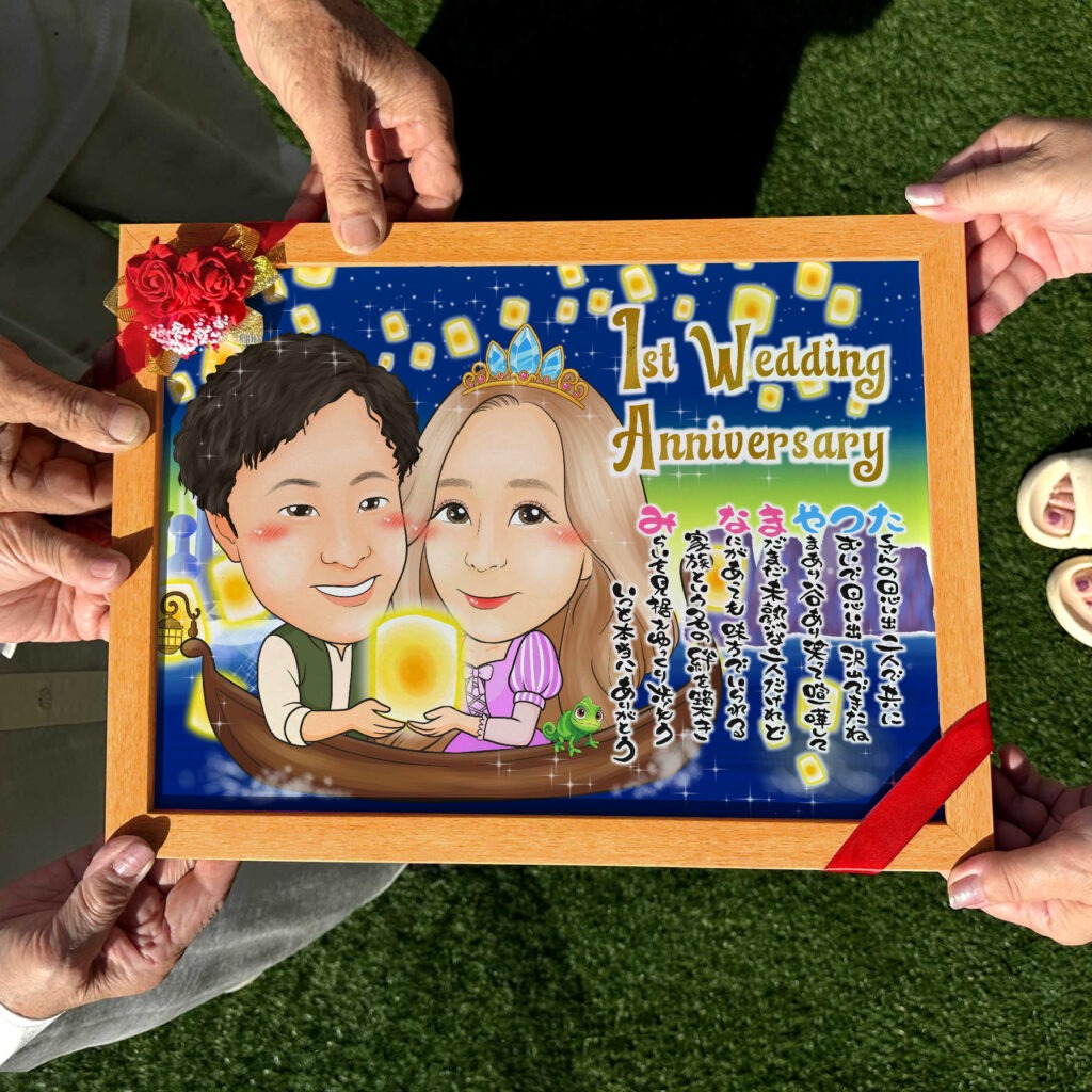 可愛い似顔絵プレゼント作品ギャラリー★結婚記念日に人気!【銀婚式】 作品サンプル9